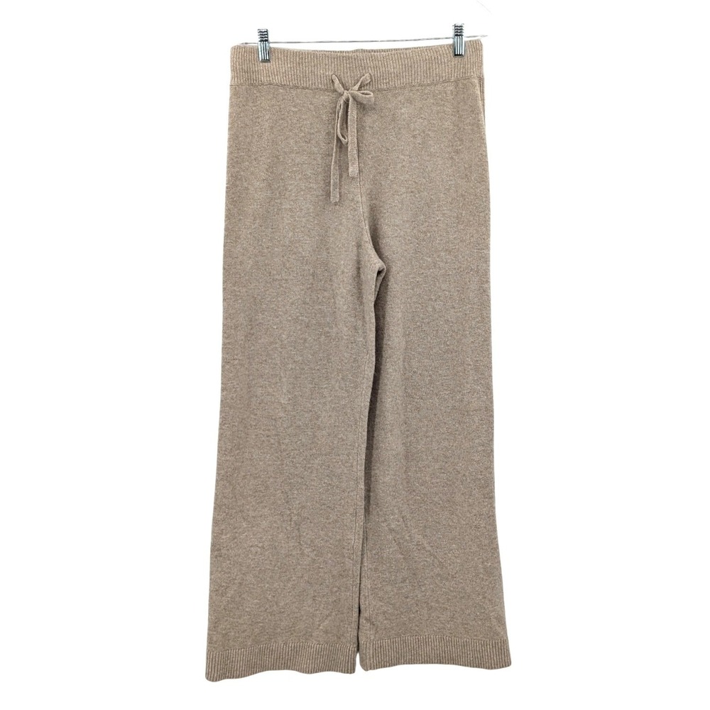 Loft Outlet Sweater‎ Knit Wide Leg Pants Pull On Drawstring Beige Size M